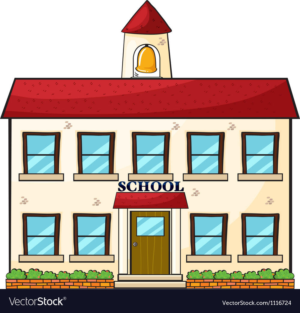 Clipart image of an old-style school building