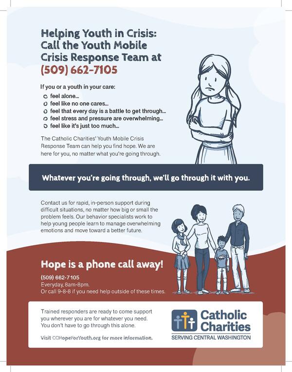 Youth Mobile Crisis Response Team flyer - English